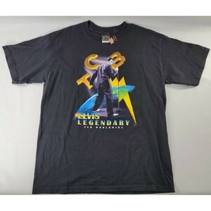 Vintage Elvis Presley Shirt Sz L Off. Graceland 1999 TCB Legendary Worldwide EUC